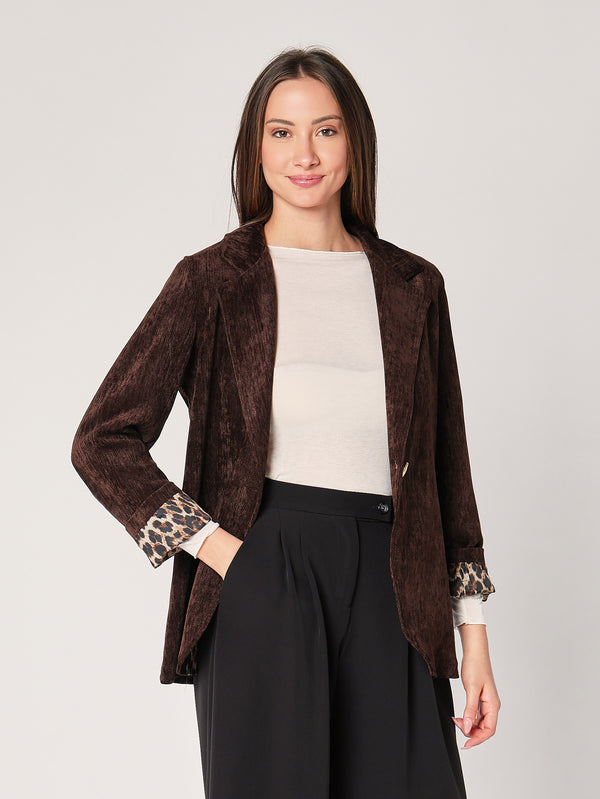 Giacca con fodera leopardata