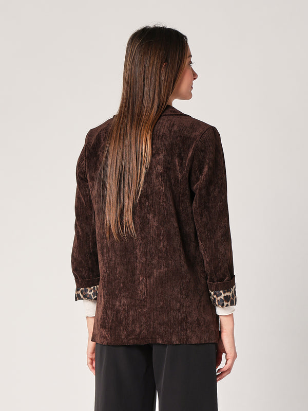 Giacca con fodera leopardata