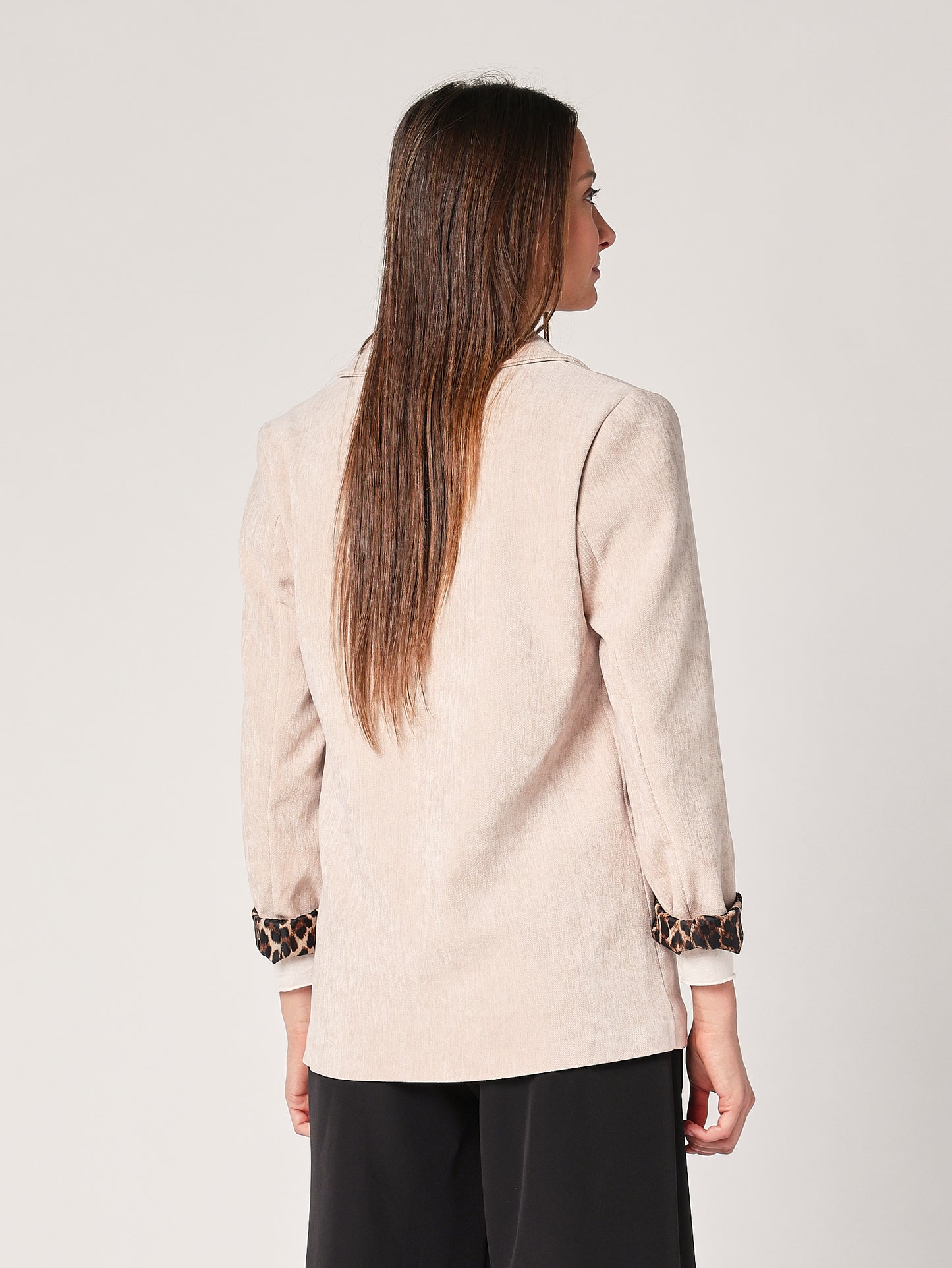 Giacca con fodera leopardata