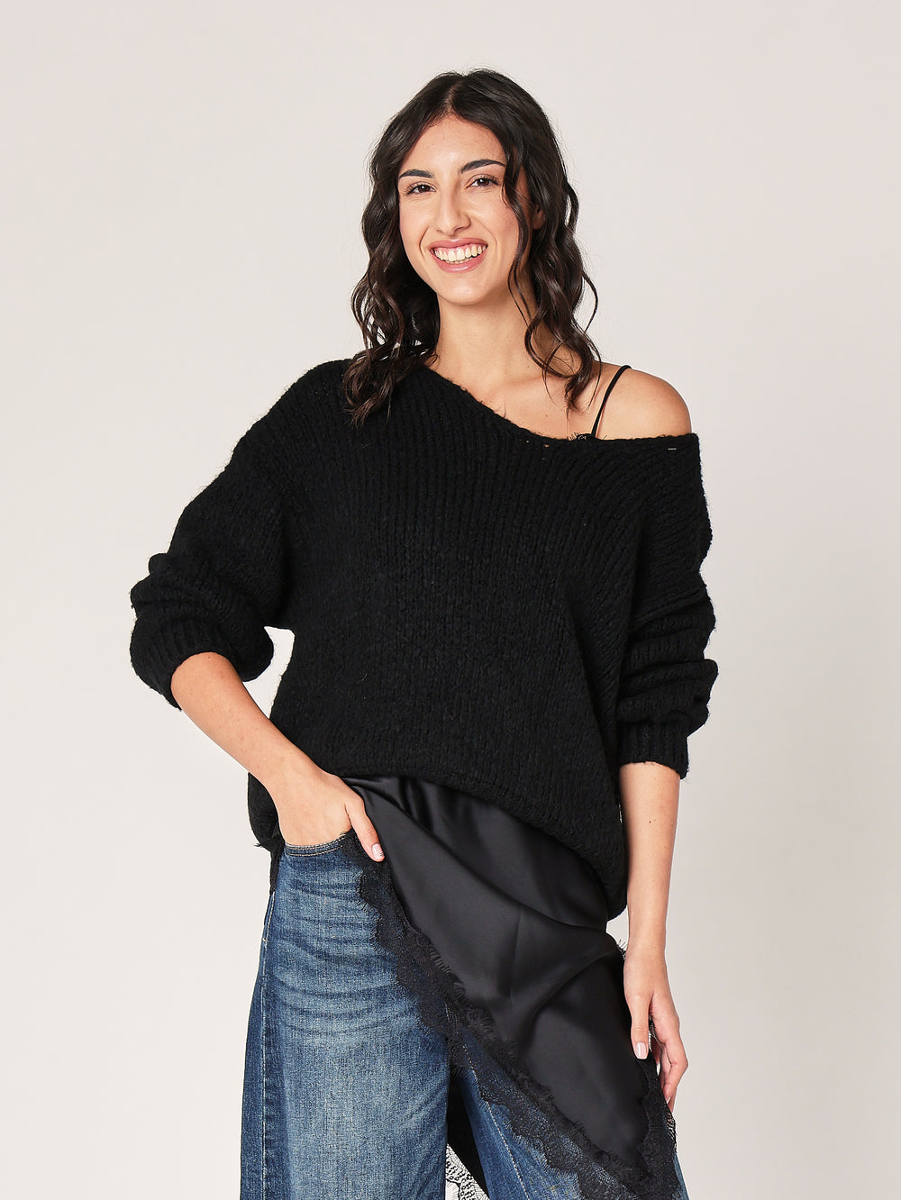 Maglione collo V
