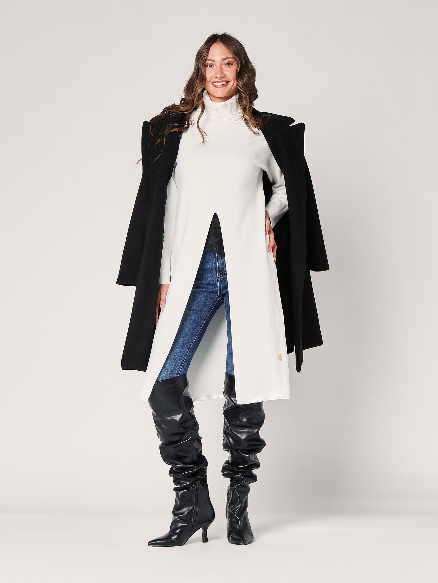 Maglia lunga con spacco davanti