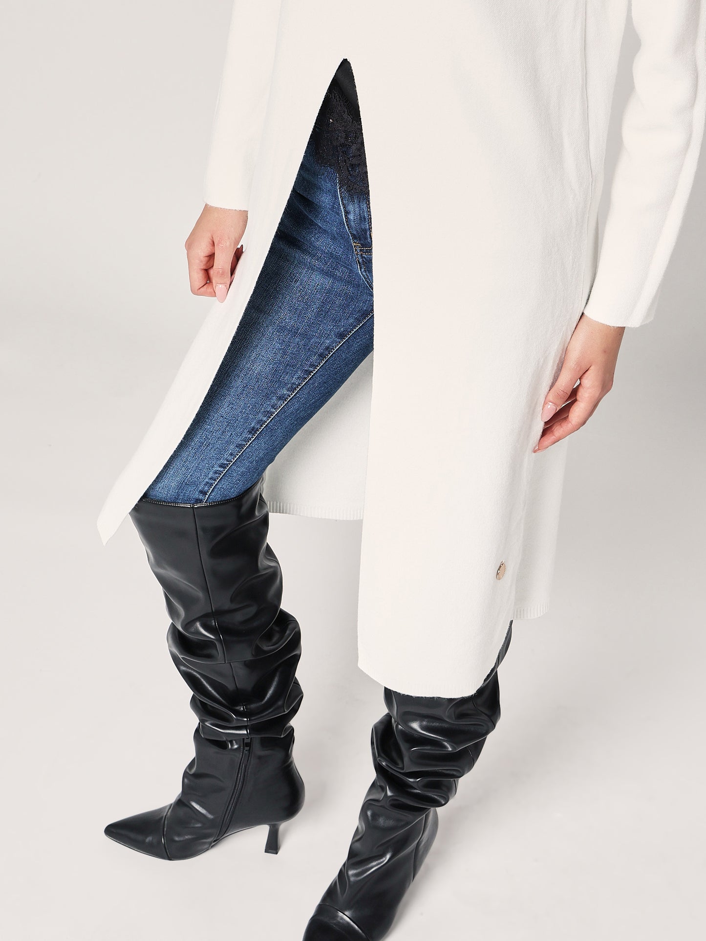 Maglia lunga con spacco davanti