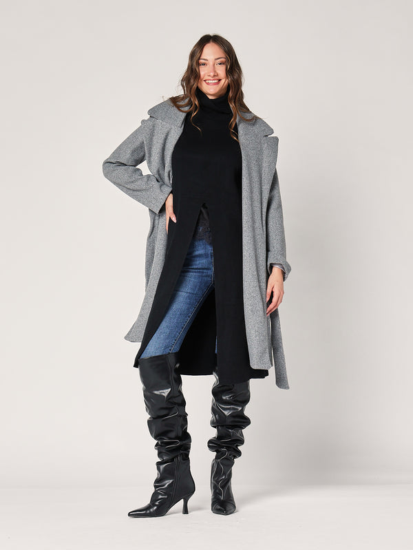 Cappotto con cintura