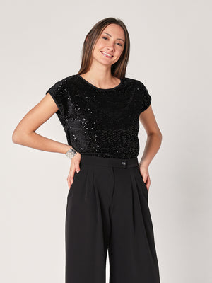 Maglia con paillettes