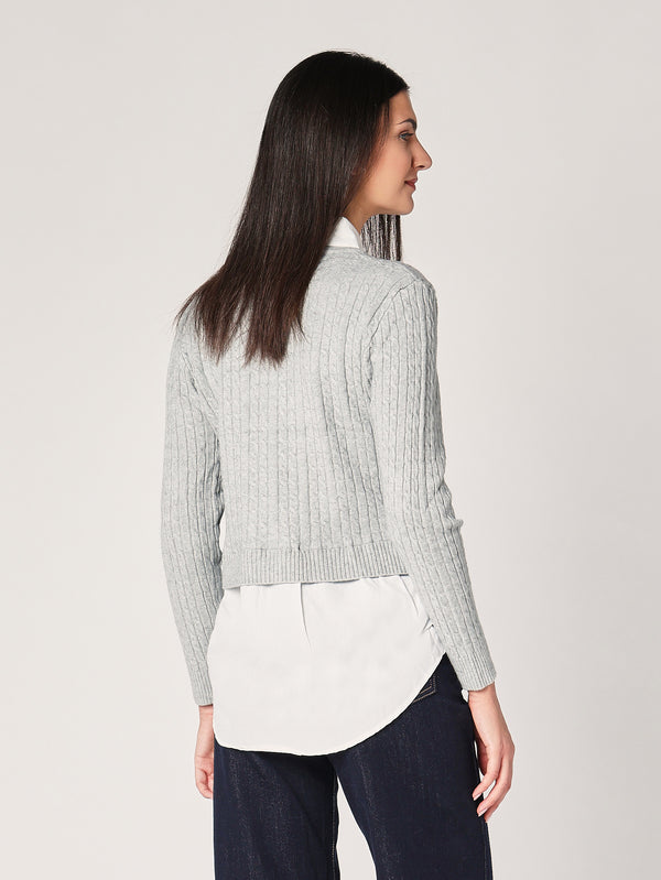Maglia trecce con camicia