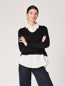 Maglia trecce con camicia