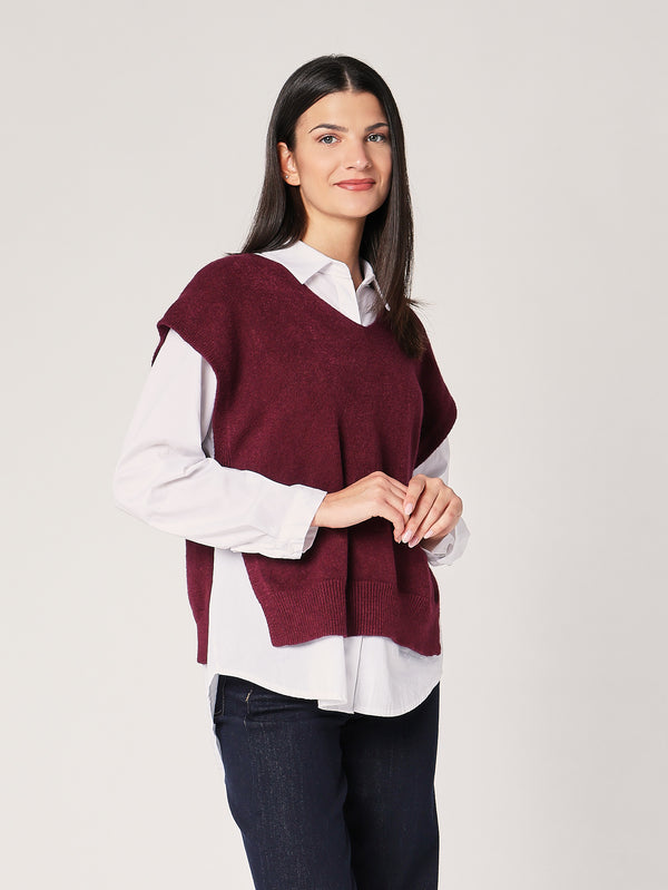 Gilet con bottoni a lato