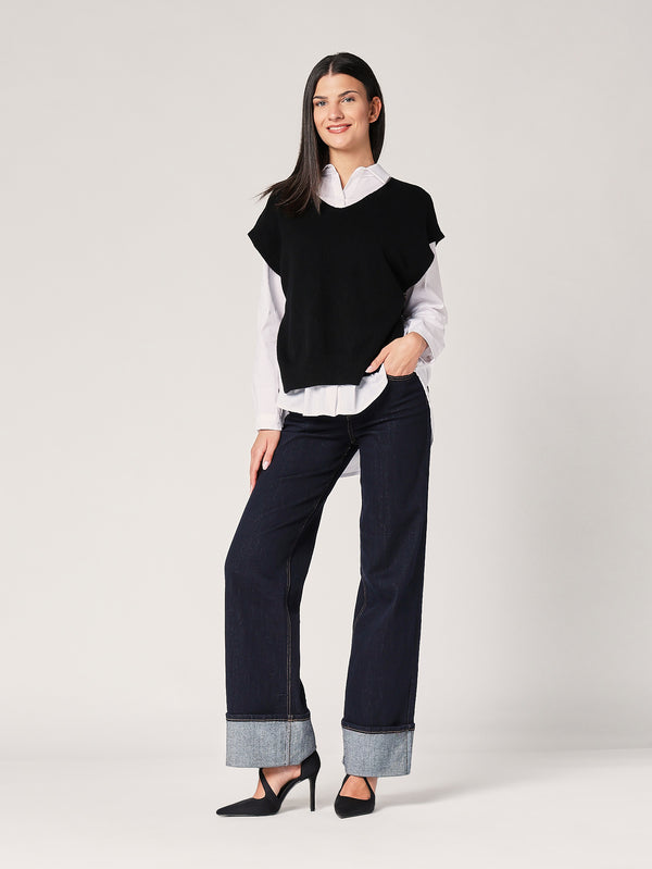Gilet con bottoni a lato