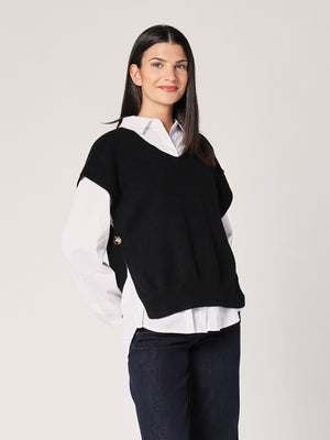 Gilet con bottoni a lato
