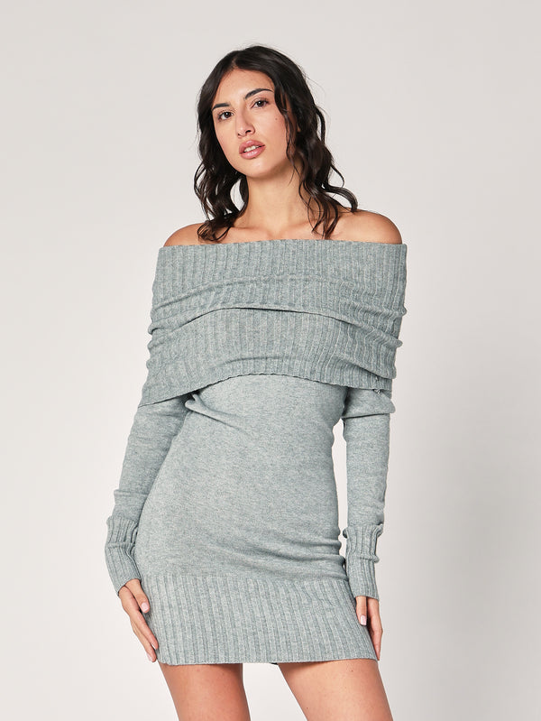 Abito maglia collo fascia