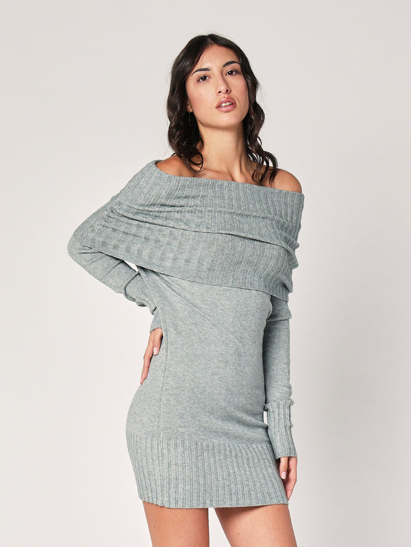 Abito maglia collo fascia