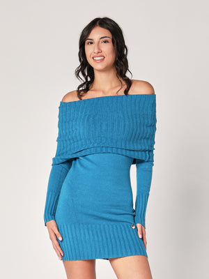 Abito maglia collo fascia