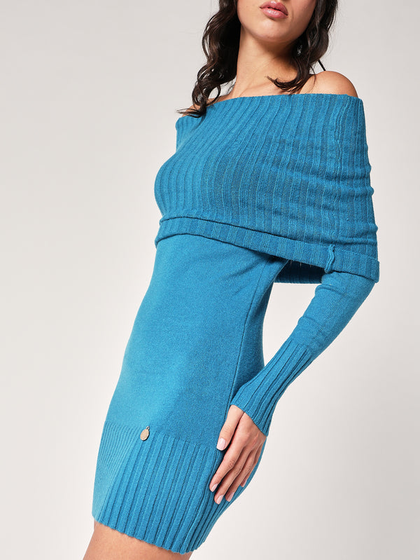 Abito maglia collo fascia