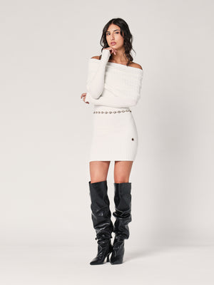 Abito maglia collo fascia