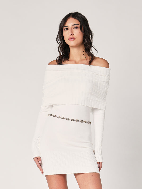 Abito maglia collo fascia