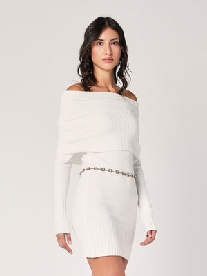 Abito maglia collo fascia