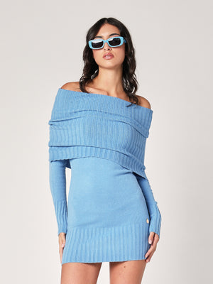 Abito maglia collo fascia