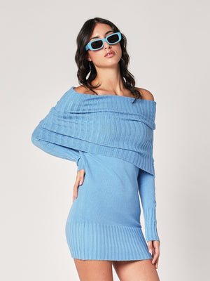 Abito maglia collo fascia