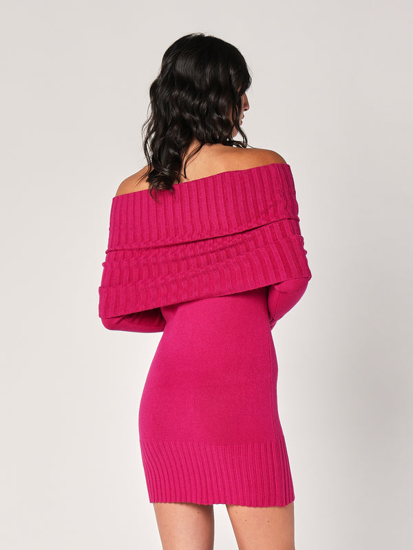 Abito maglia collo fascia