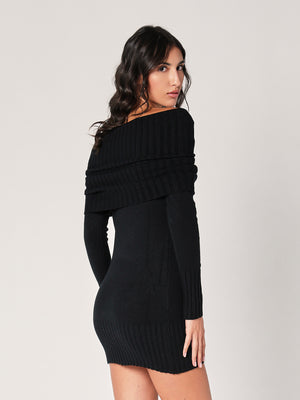 Abito maglia collo fascia