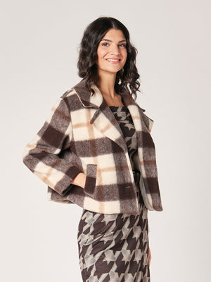 Cappotto a quadretti corto