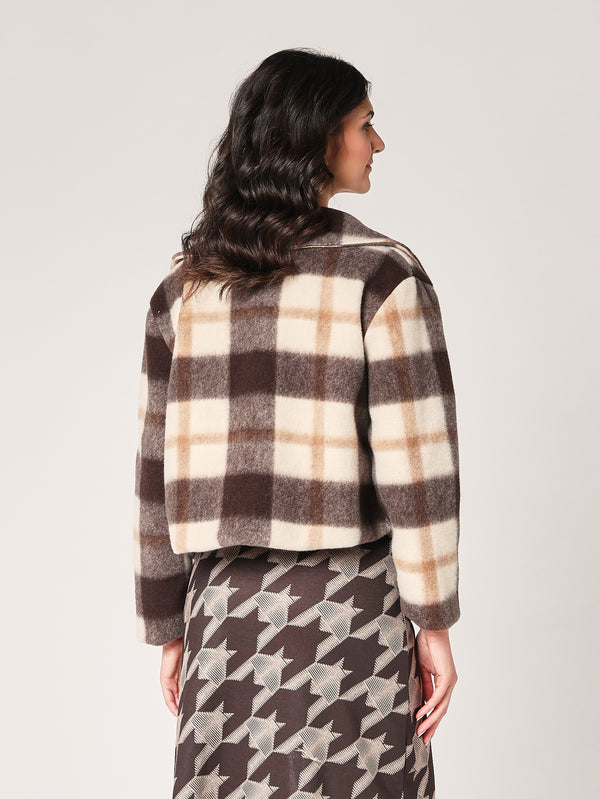Cappotto a quadretti corto
