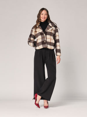 Kurzer karierter Mantel