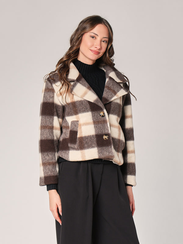 Kurzer karierter Mantel