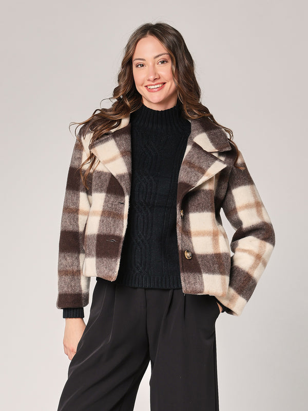 Cappotto a quadretti corto