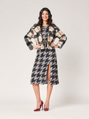 Cappotto a quadretti corto