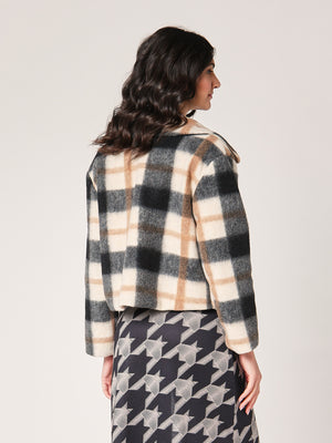 Cappotto a quadretti corto