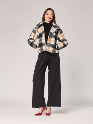 Kurzer karierter Mantel