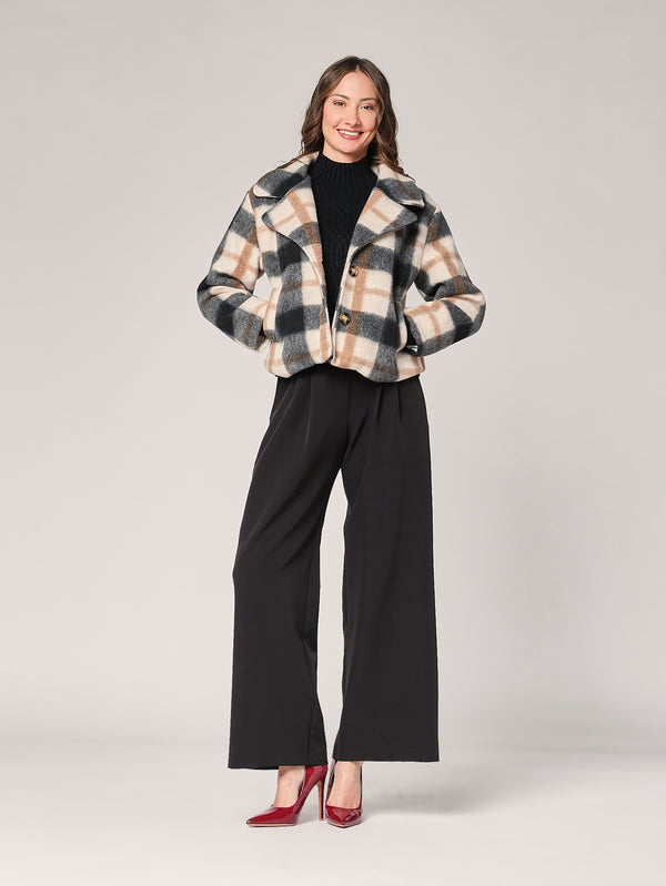 Kurzer karierter Mantel