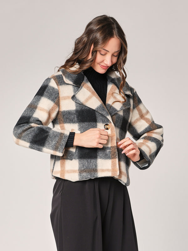 Kurzer karierter Mantel