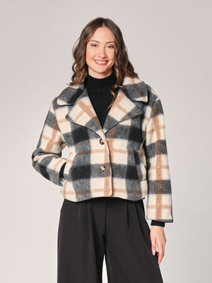 Kurzer karierter Mantel