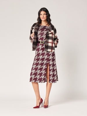 Cappotto a quadretti corto