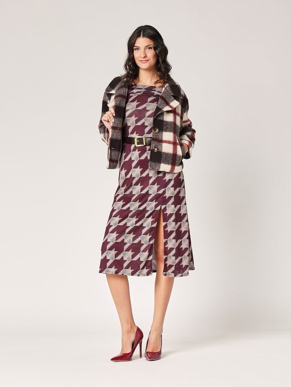 Cappotto a quadretti corto