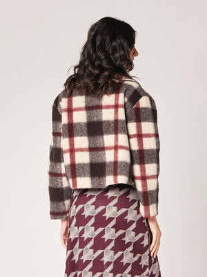 Cappotto a quadretti corto