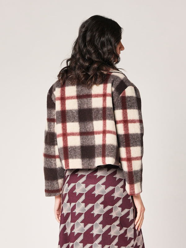 Cappotto a quadretti corto