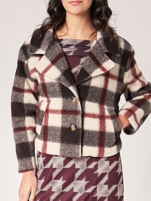 Cappotto a quadretti corto
