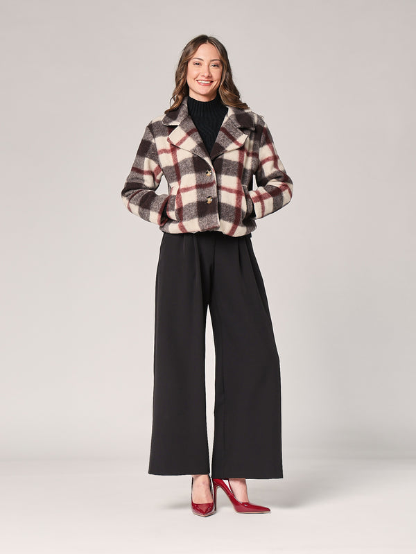 Kurzer karierter Mantel