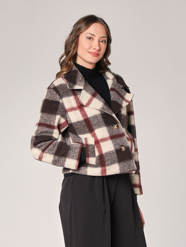 Kurzer karierter Mantel