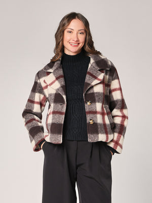 Kurzer karierter Mantel