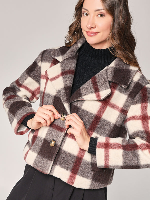 Cappotto a quadretti corto