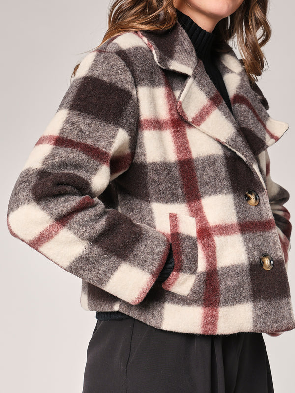 Kurzer karierter Mantel