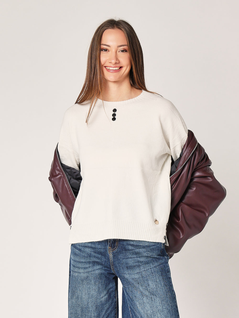 Maglia over con bottoni
