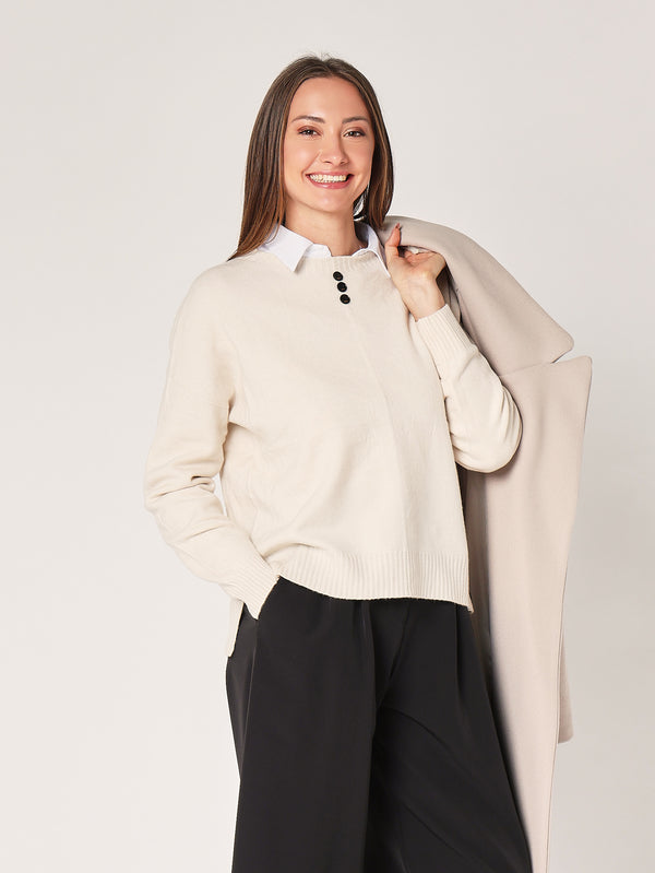 Maglia over con bottoni