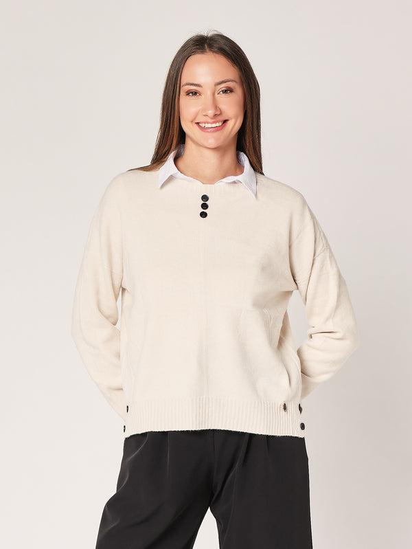 Maglia over con bottoni