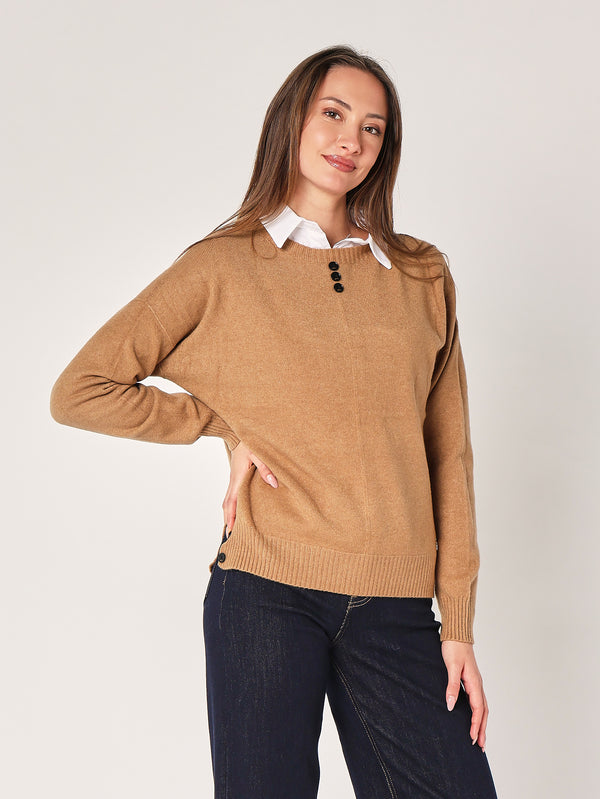 Maglia over con bottoni