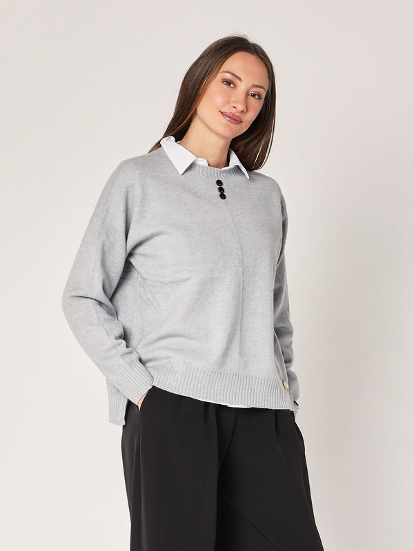 Maglia over con bottoni